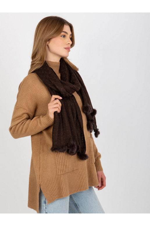 Tmavě hnědý prolamovaný dámský šátek...