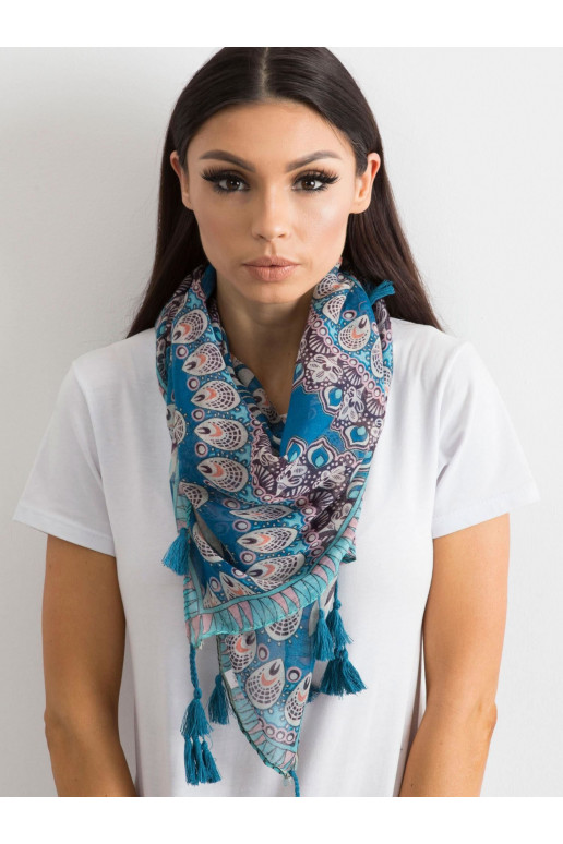 Modrý šátek s etnickým vzorem