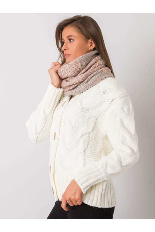 Dámský růžový šátek se zlatou nití