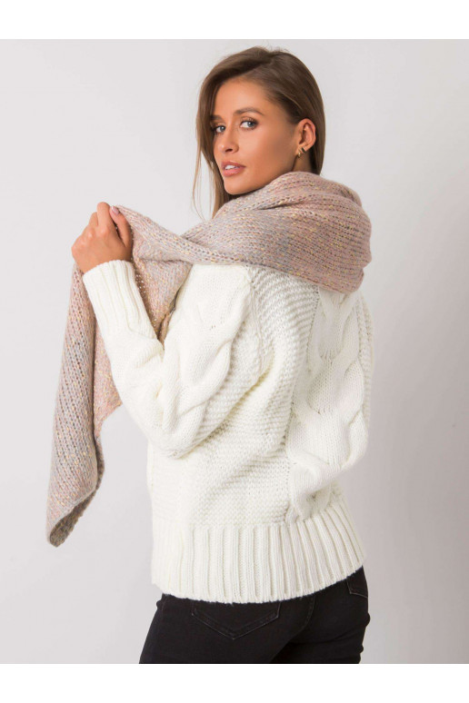 Dámský růžový šátek se zlatou nití