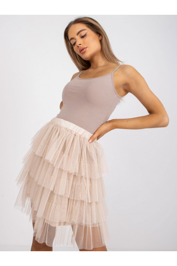 Béžová tylová minisukně s...