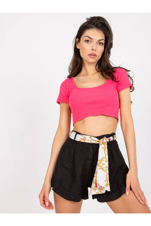 Černé plátěné ležérní šortky se...