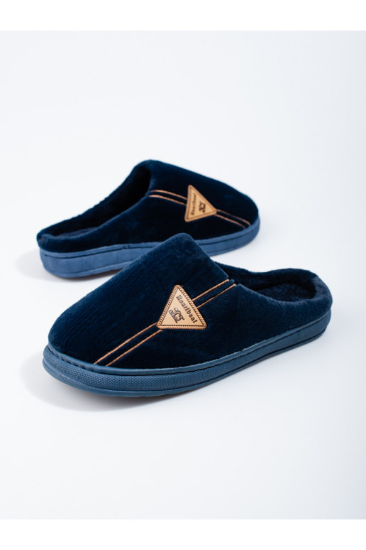 Teplé tmavě modré pánské pantofle Shelovet