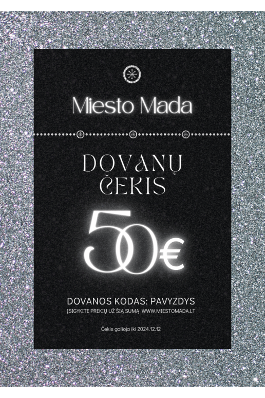 Miestomada.lt dovanų čekis Miestomada.lt dovanų čekis