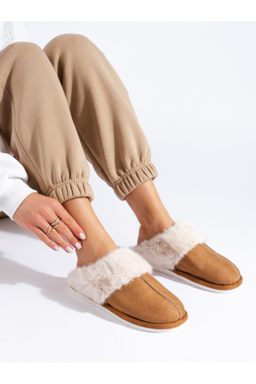 Kožešinové dámské pantofle camelové Shelovet