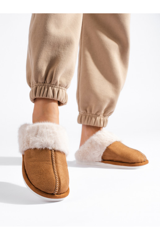 Kožešinové dámské pantofle camelové Shelovet