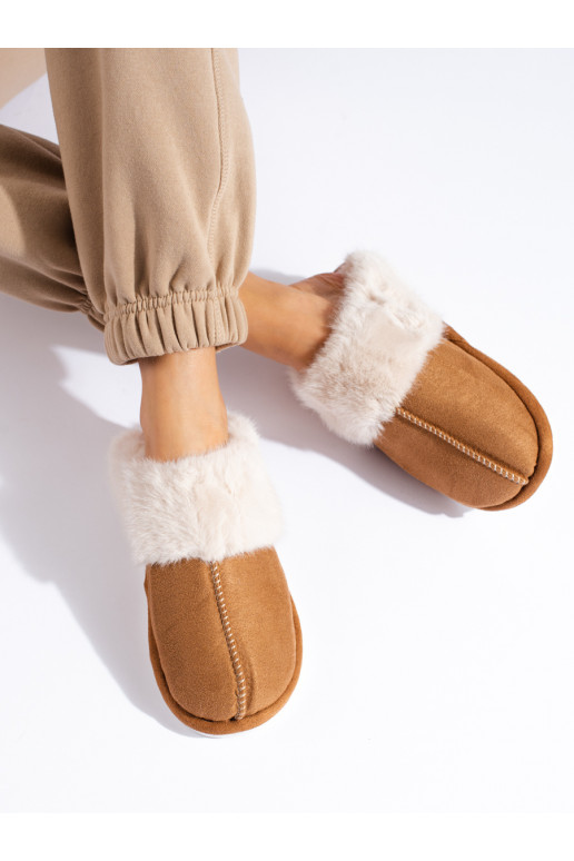 Kožešinové dámské pantofle camelové Shelovet