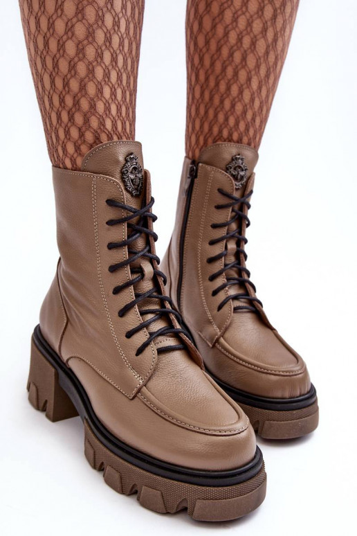 Pašiltinti aulinukai rudos spalvos Rehin