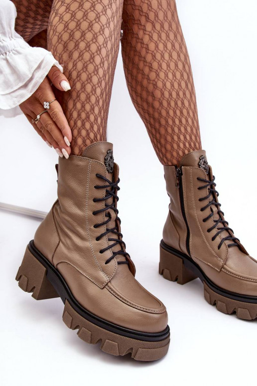 Pašiltinti aulinukai rudos spalvos Rehin