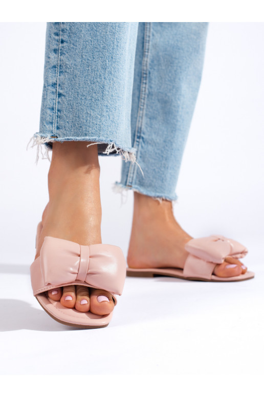 Růžové nazouváky s mašlí