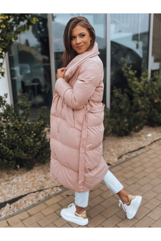 Dámský dlouhý kabát FAVI Barva růžová...