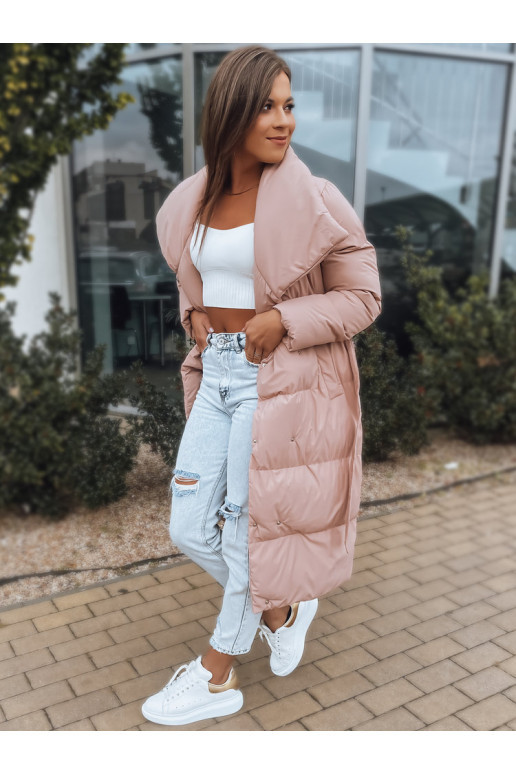 Dámský dlouhý kabát FAVI Barva růžová...