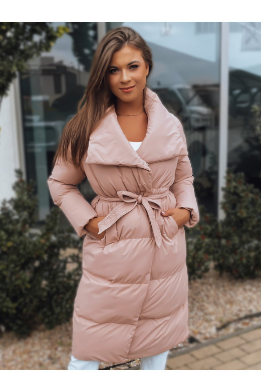 Dámský dlouhý kabát FAVI Barva růžová...