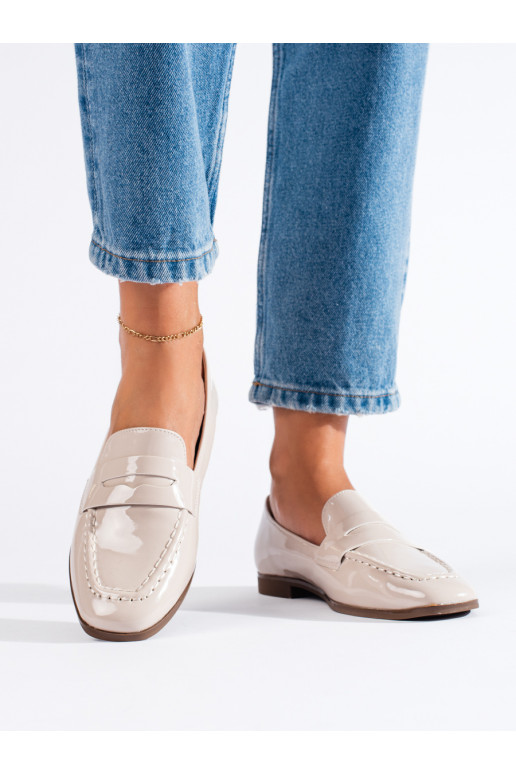 Lakuoti moteriški mokasinai smėlio...