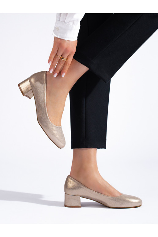 Lodičky dámské na nízkém podpatku zlaté