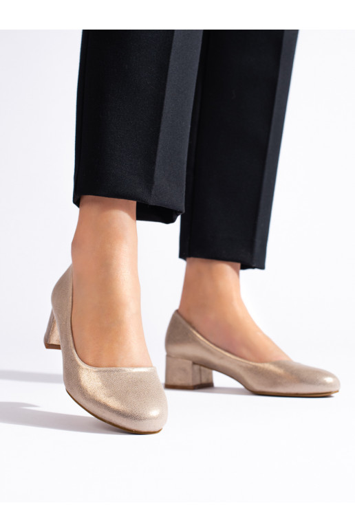 Lodičky dámské na nízkém podpatku zlaté