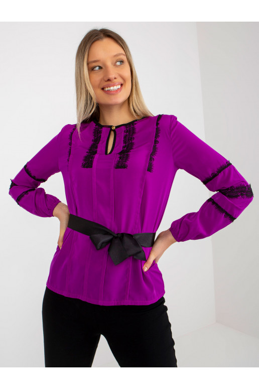 Fialová dámská společenská halenka s... Fialová dámská společenská halenka s...