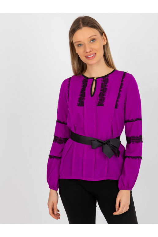 Fialová dámská společenská halenka s... Fialová dámská společenská halenka s...