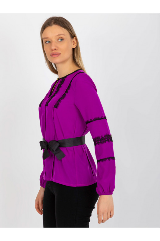 Fialová dámská společenská halenka s... Fialová dámská společenská halenka s...