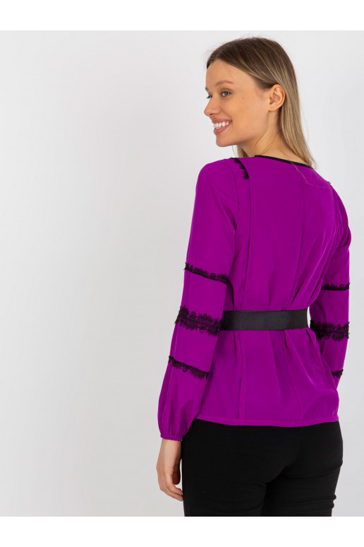 Fialová dámská společenská halenka s... Fialová dámská společenská halenka s...