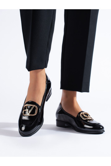 Dámské černé lakované polobotky Potocki z eko kůže