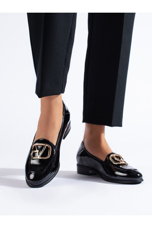 Dámské černé lakované polobotky Potocki z eko kůže