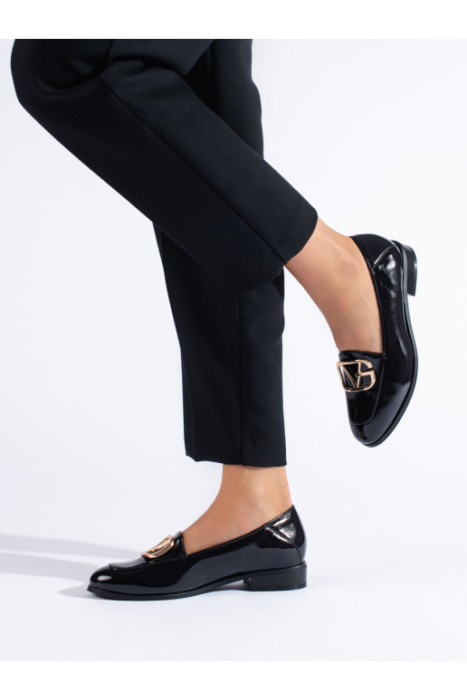 Dámské černé lakované polobotky Potocki z eko kůže