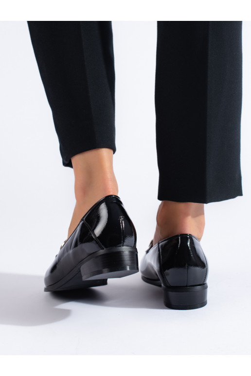 Dámské černé lakované polobotky Potocki z eko kůže