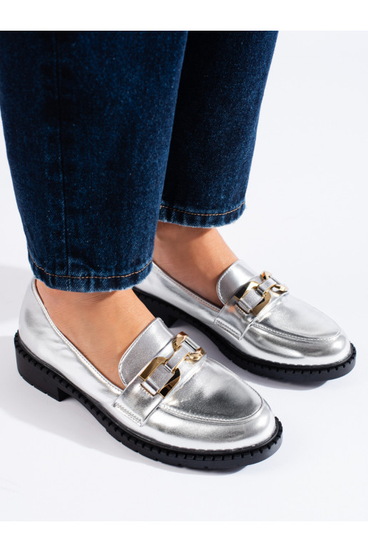 Stříbrné dámské polobotky