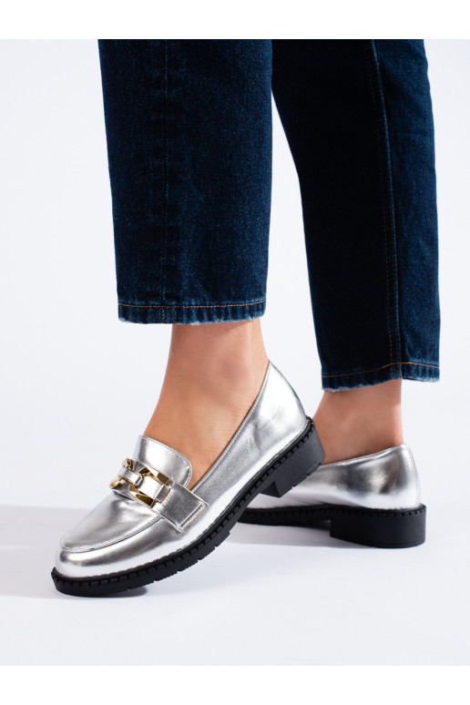 Stříbrné dámské polobotky