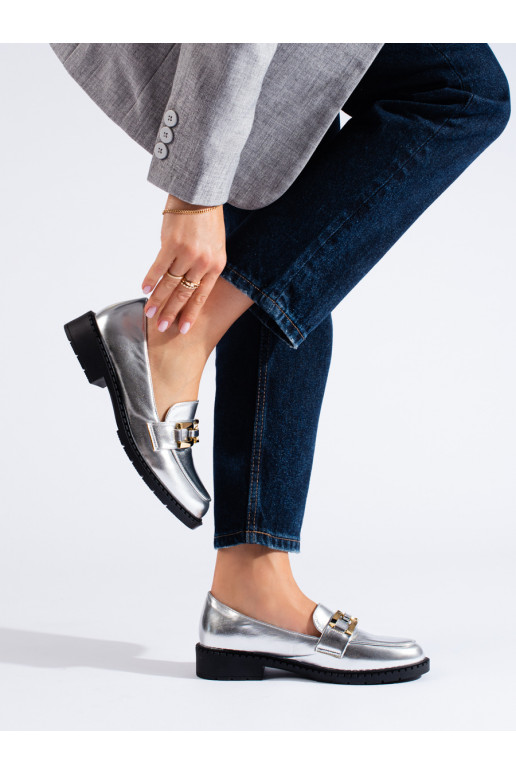 Stříbrné dámské polobotky