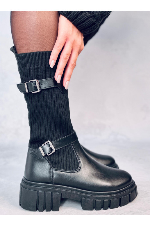 Ilgaauliai batai juodos spalvos RHEA...