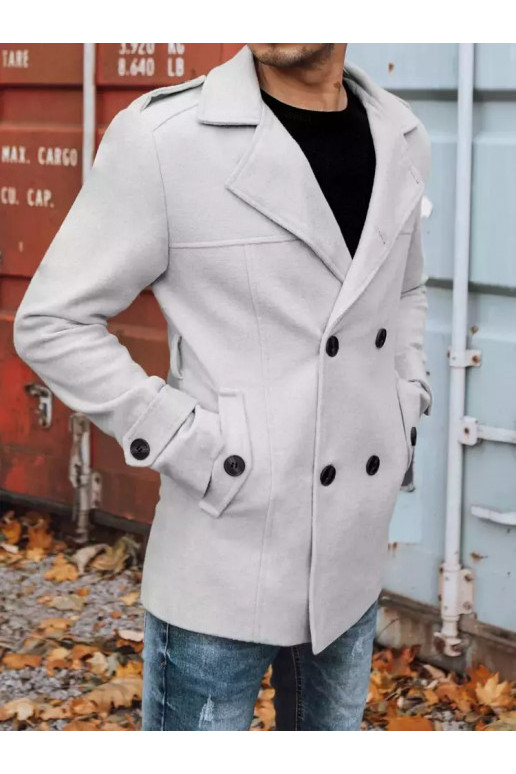 Pánský dvouřadý kabát světle šedý... Pánský dvouřadý kabát světle šedý...