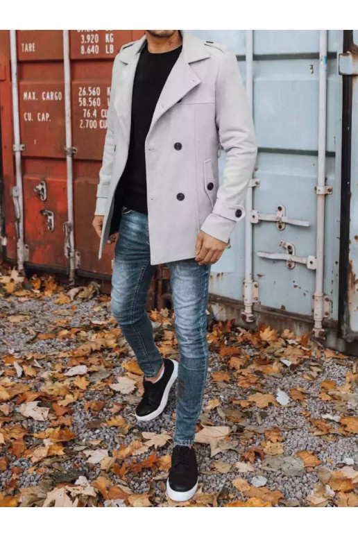 Pánský dvouřadý kabát světle šedý... Pánský dvouřadý kabát světle šedý...