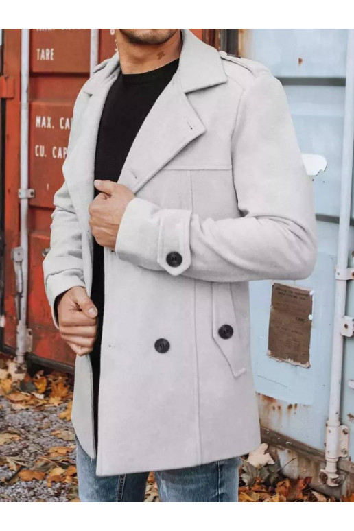 Pánský dvouřadý kabát světle šedý... Pánský dvouřadý kabát světle šedý...