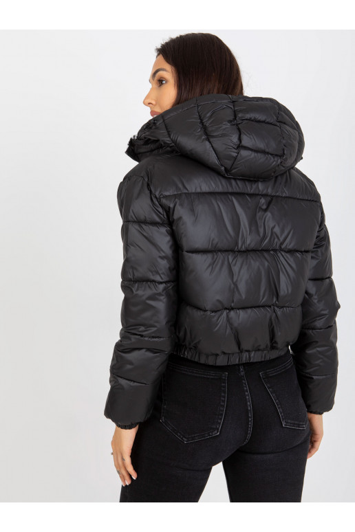 Černá oboustranná zebra prošívaná bunda Černá oboustranná zebra prošívaná bunda