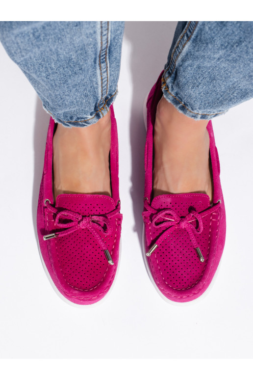 Fuchsiové dámské mokasíny