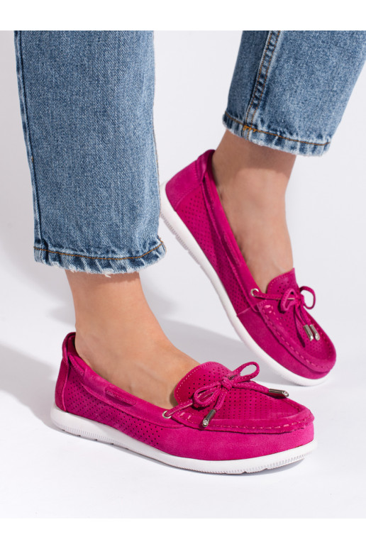 Fuchsiové dámské mokasíny