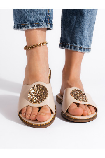 Elegantní béžové dámské nazouváky 2