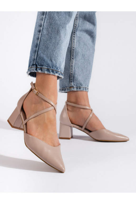 Tmavě béžové dámské sandály do špičky