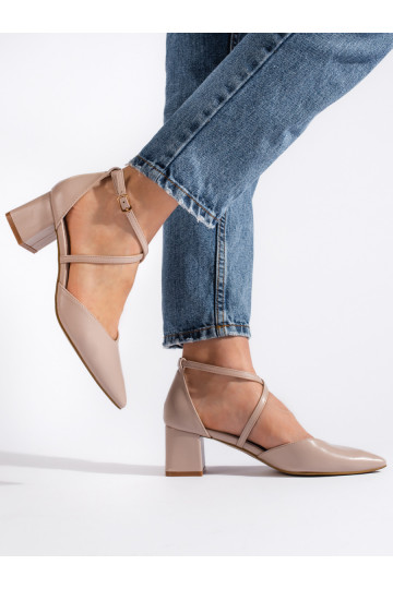 Tmavě béžové dámské sandály do špičky 2