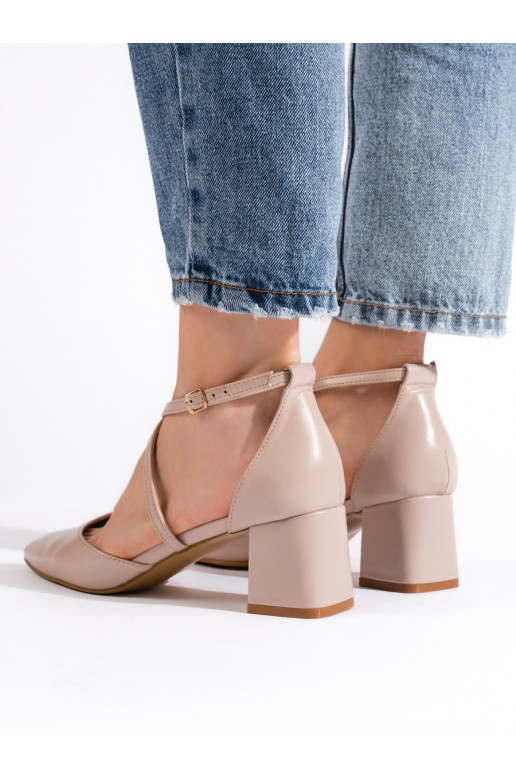 Tmavě béžové dámské sandály do špičky