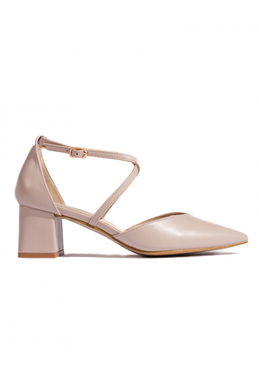 Tmavě béžové dámské sandály do špičky