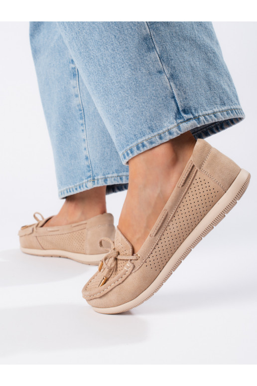 Béžové dámské mokasíny