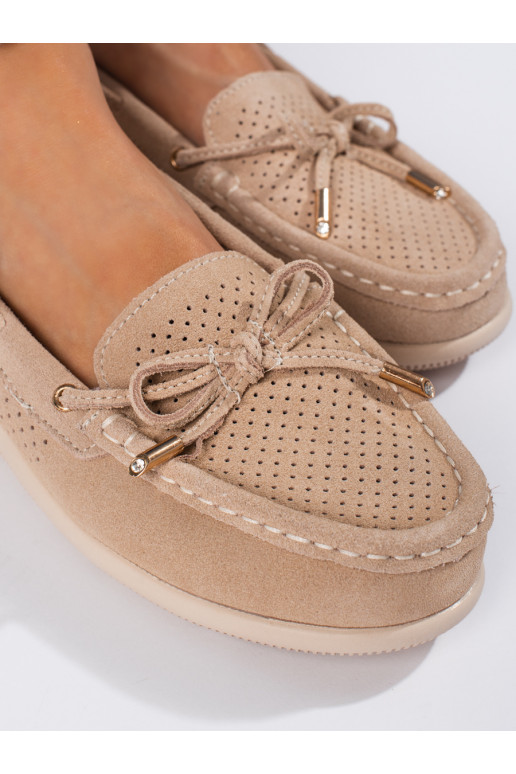 Béžové dámské mokasíny