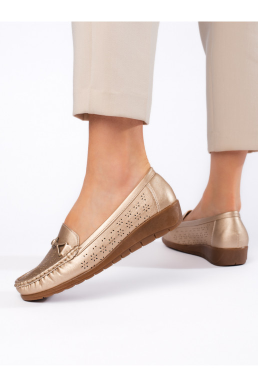 Zlaté dámské mokasíny