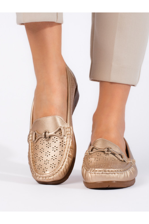Zlaté dámské mokasíny