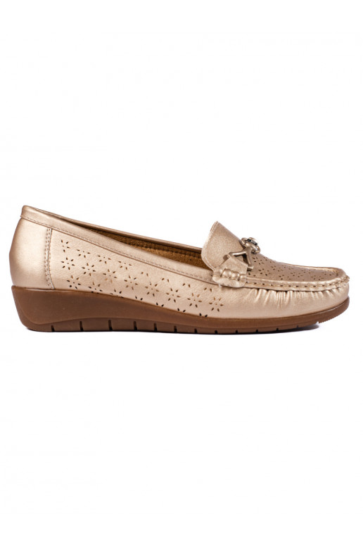Zlaté dámské mokasíny