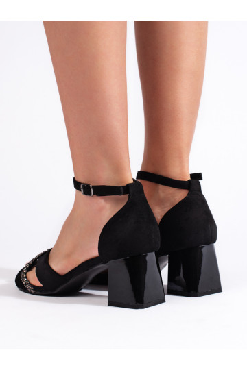 Semišové dámské sandály černé 2