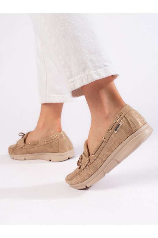 Pohodlné béžové dámské mokasíny
